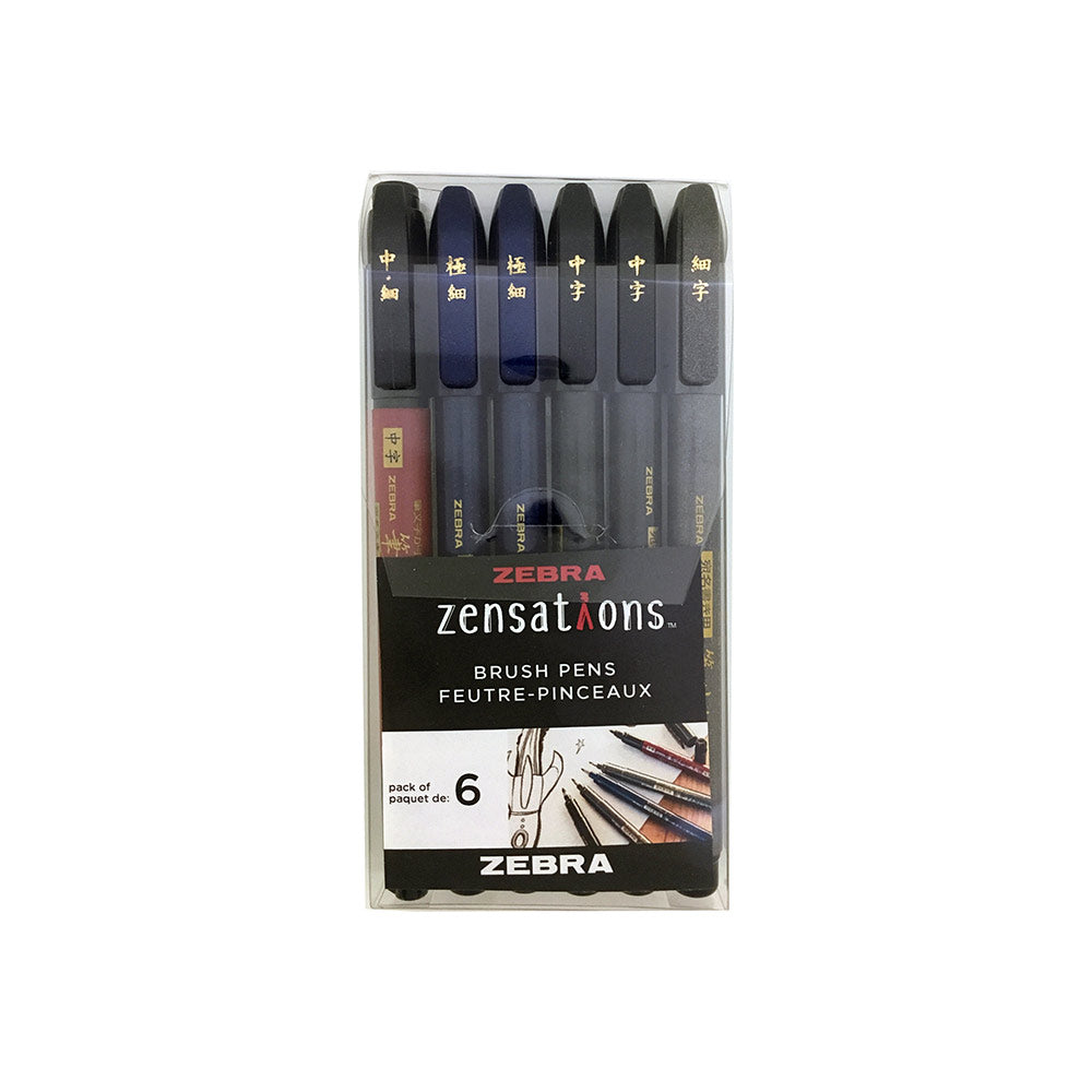 Zensations Brush Pens 6pc Set Zebra Pen Canada Corp.