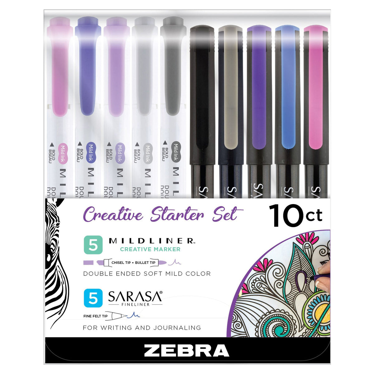 MILDLINER & Fineliner Creative Starter Set Assorted 10pk – Zebra