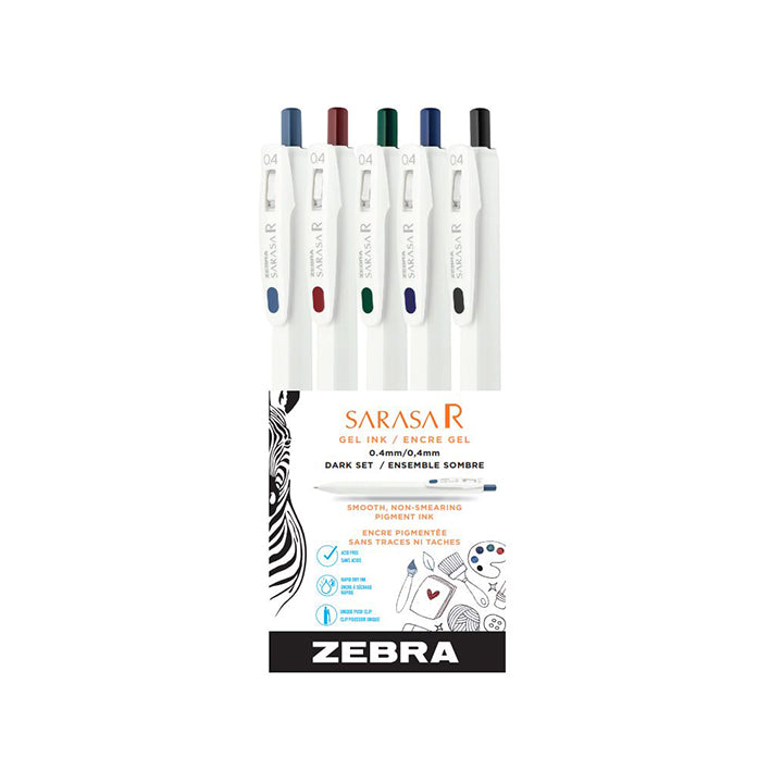 Sarasa Clip Retractable Gel Pen.5mm, Assorted 20 Pack Pouch