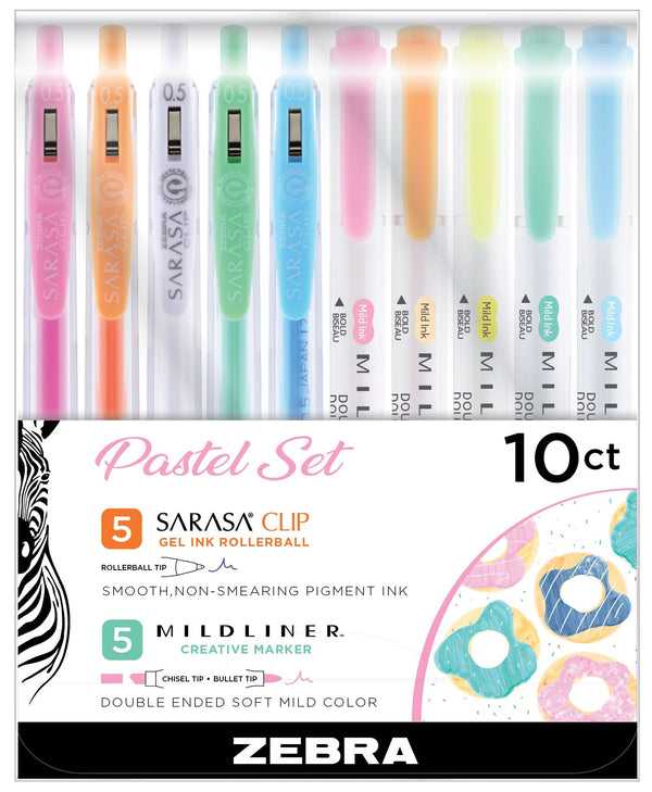 SARASA Clip & MILDLINER Pastel Assorted 10pk